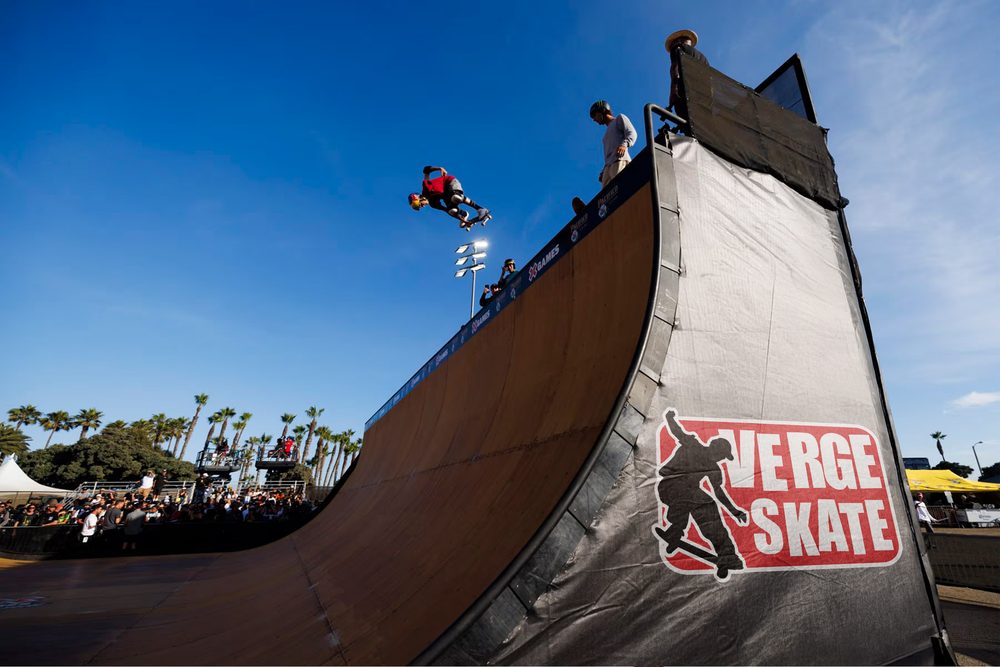 Verge Skate branding on an X Games ramp